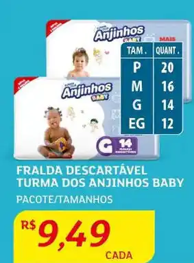 Assaí Atacadista Fralda Descartável Turma dos Anjinhos Baby oferta