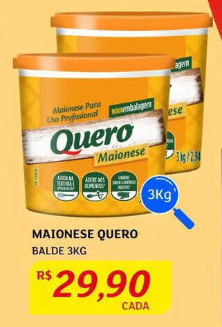 Assaí Atacadista Maionese Quero 3kg oferta