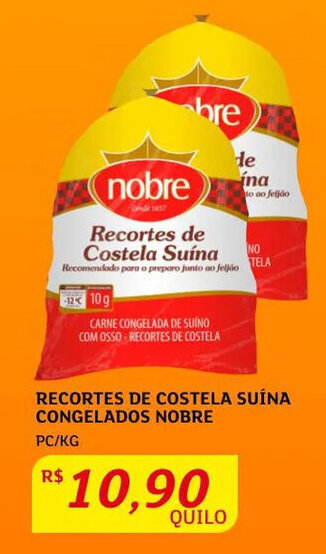 Recortes de Costela Suína congelados Nobre