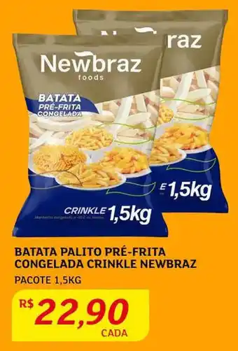 Assaí Atacadista Batata Palito Pré-frita congelada Crinkle NewBraz 1.5kg oferta