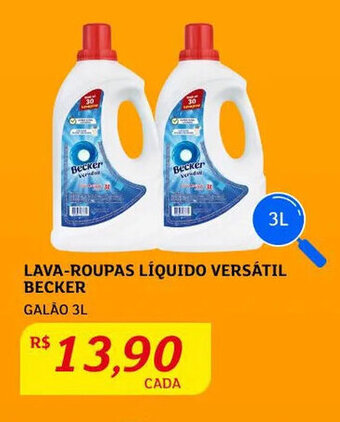 Assaí Atacadista Lava roupas Líquido Versátil Becker 3L oferta
