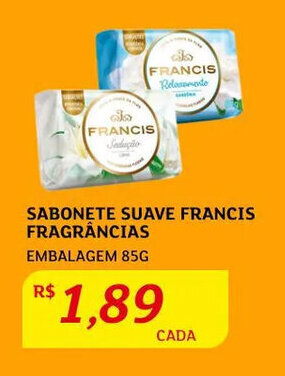 Assaí Atacadista Sabonete Suave Francis Frag. 85g oferta