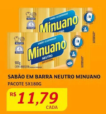 Assaí Atacadista Sabão em barra Neutro Minuano 5x180g oferta