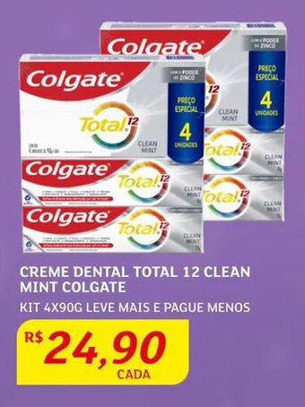 Assaí Atacadista Creme Dental Total 12 Clean Mint Colgate 4x90g oferta