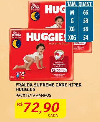 Assaí Atacadista Fralda Supreme care Hiper Huggies oferta