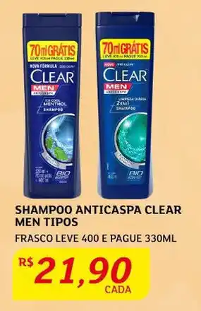 Assaí Atacadista Shampoo Anticaspa Clear Men Leve 400ml pague 330ml oferta