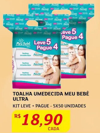 Assaí Atacadista Toalha Umedecida Meu Bebê Ultra oferta