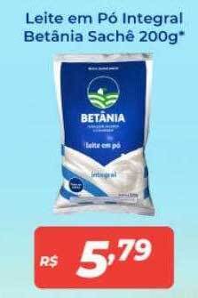 Leite em pó integral betânia