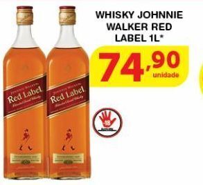 Roldão Whisky johnnie walker red label 1lt oferta