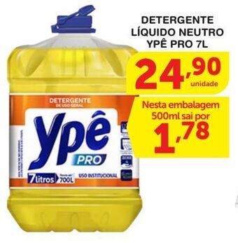 Roldão Detergente líquido neutro ypê pro 7l oferta