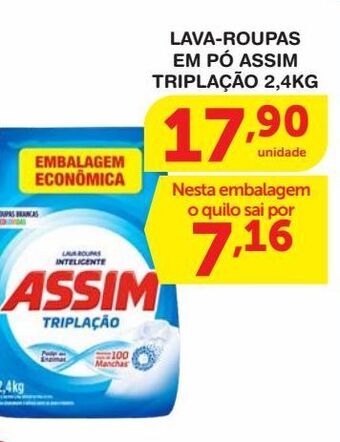 Lava-roupas em pó assim triplação 2,4kg