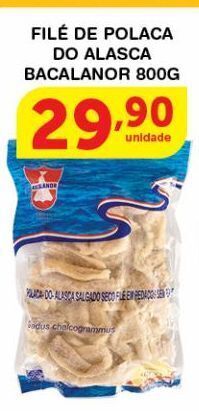 Roldão Filé de polaca do alasca bacalanor 800g oferta