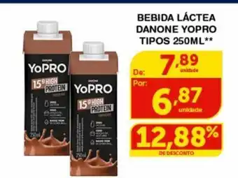 Roldão Bebida láctea danone yopro tipos 250ml** oferta