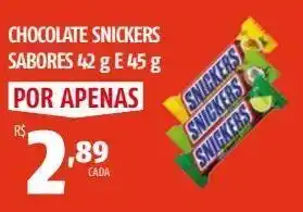 Chocolate snickers sabores 42 g e 45 g