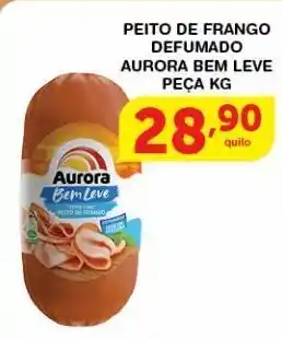 Roldão Peito de frango defumado aurora bem leve kg oferta