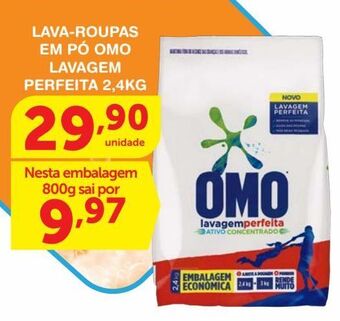 Roldão Lava-roupas em pó omo lavagem perfeita 2,4kg oferta