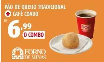 OXXO Pão de queijo tradicional + café coado oferta