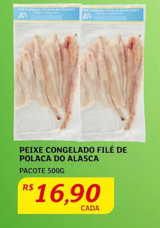 Assaí Atacadista Peixe Congelado Filé de Polaca Do Alasca 500g oferta