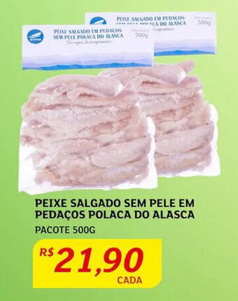 Assaí Atacadista Peixe Salgado sem Pele em Pedaços Polaca Do Alasca 500g oferta