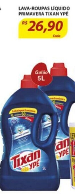 Assaí Atacadista Lava Roupas Liquido Primavera Tixan Ype 5L oferta