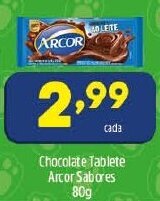 Arena Atacado Chocolate Tablete Arcor Sabores 80g oferta