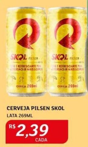 Cerveja Pilsen Skol 269ml