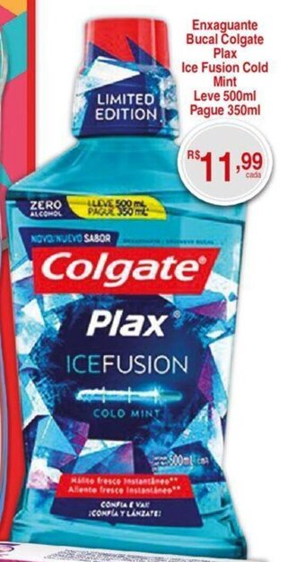 Fort Atacadista Enxaguante Bucal Colgate Plax Ice Fusion Cold Mint Leve 500ml pague 350ml oferta