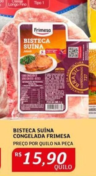 Assaí Atacadista Bisteca Suína Congelada Frimesa 1kg oferta
