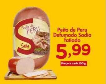 Confiança Supermercados Peito de peru defumado sadia fatiado oferta