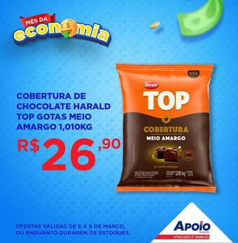 Apoio Mineiro Cobertura de chocolate harald top gotas meio amargo oferta