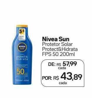 Drogal Nivea sun protetor solar protect&hidrata fps 50 oferta