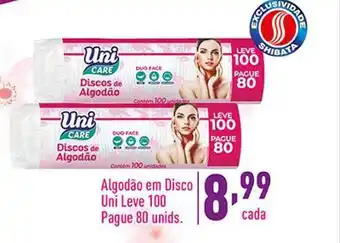 Shibata Supermercados Algodão em disco uni leve 100 pague 80 oferta