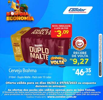Supermercados Condor Cerveja brahma oferta