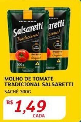 Assaí Atacadista Molho de tomate tradicional Salsaretti 300g oferta