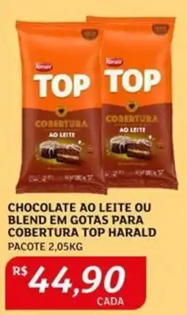 Assaí Atacadista Chocolate Ao Leite ou Blend em gotas Para Cobertura Top Harald 2.05kg oferta