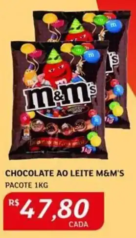 Assaí Atacadista Chocolate Ao leite M&M's 1kg oferta