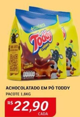 Assaí Atacadista Achocolatado em pó Toddy 1.8kg oferta