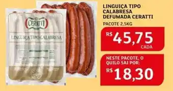 Assaí Atacadista Linguiça Tipo Calabresa defumada Ceratti 2.5kg oferta