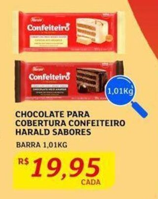 Assaí Atacadista Chocolate para Cobertura Confeiteiro Harald Sabores 1.01kg oferta