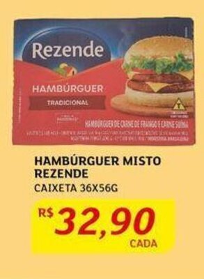 Assaí Atacadista Hambúrguer misto Rezende 36x56g oferta