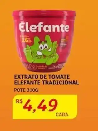 Assaí Atacadista Extrato de Tomate Elefante Tradicional 310g oferta