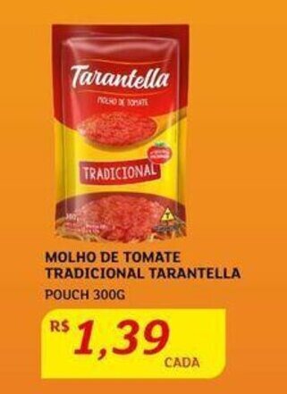 Assaí Atacadista Molho de Tomate Tradicional Tarantella 300g oferta