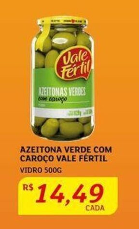 Assaí Atacadista Azeitona verde com Caroço Vale Fértil 500g oferta