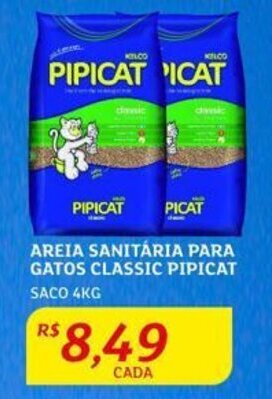 Assaí Atacadista Areia Sanitária Para Gatos Classic Pipicat 4kg oferta