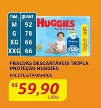 Assaí Atacadista Fraldas Descartáveis Tripla Proteção Huggies oferta