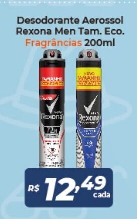 Atakarejo Desodorante Aerossol Rexona Men Tam. Eco. Fragrancias 200ml oferta