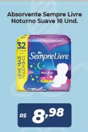 absorvente Sempre Livre Noturno Suave 16 und.