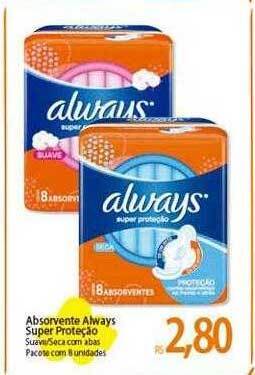 Atacadão Absorvente always super proteção oferta