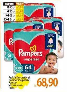 Atacadão Fralda descartável pampers supersec jumbo oferta