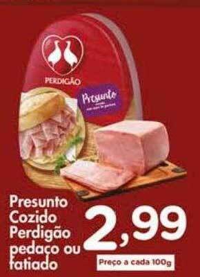 Confiança Supermercados Presunto cozido perdigão pedaço ou fatiado oferta